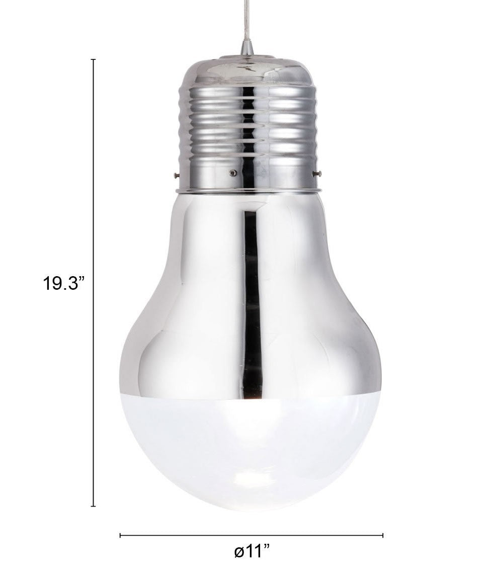 HomeRoots Bulb Ceiling Lamp in Silver Finish