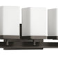 HomeRoots Burgundy 5-Light Vanity Light With Etched Glass Shades and Oil Rubbed Bronze Finish