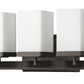 HomeRoots Burgundy 5-Light Vanity Light With Etched Glass Shades and Oil Rubbed Bronze Finish