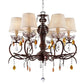 HomeRoots Burnished Bronze Hanging Ceiling Lamp With Clear and Amber Crystals