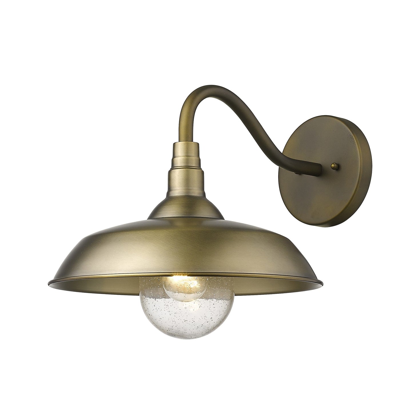 HomeRoots Burry 1-Light Wall Light in Antique Brass Finish