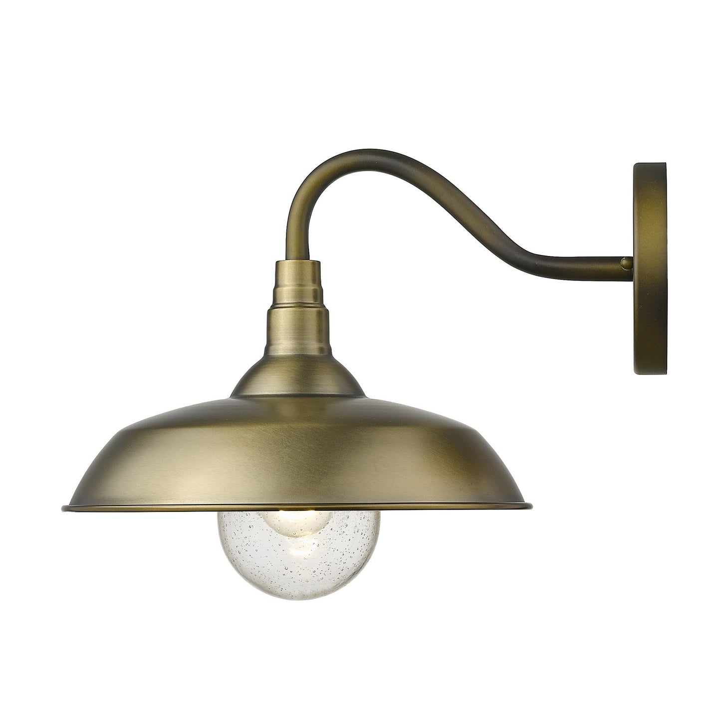 HomeRoots Burry 1-Light Wall Light in Antique Brass Finish