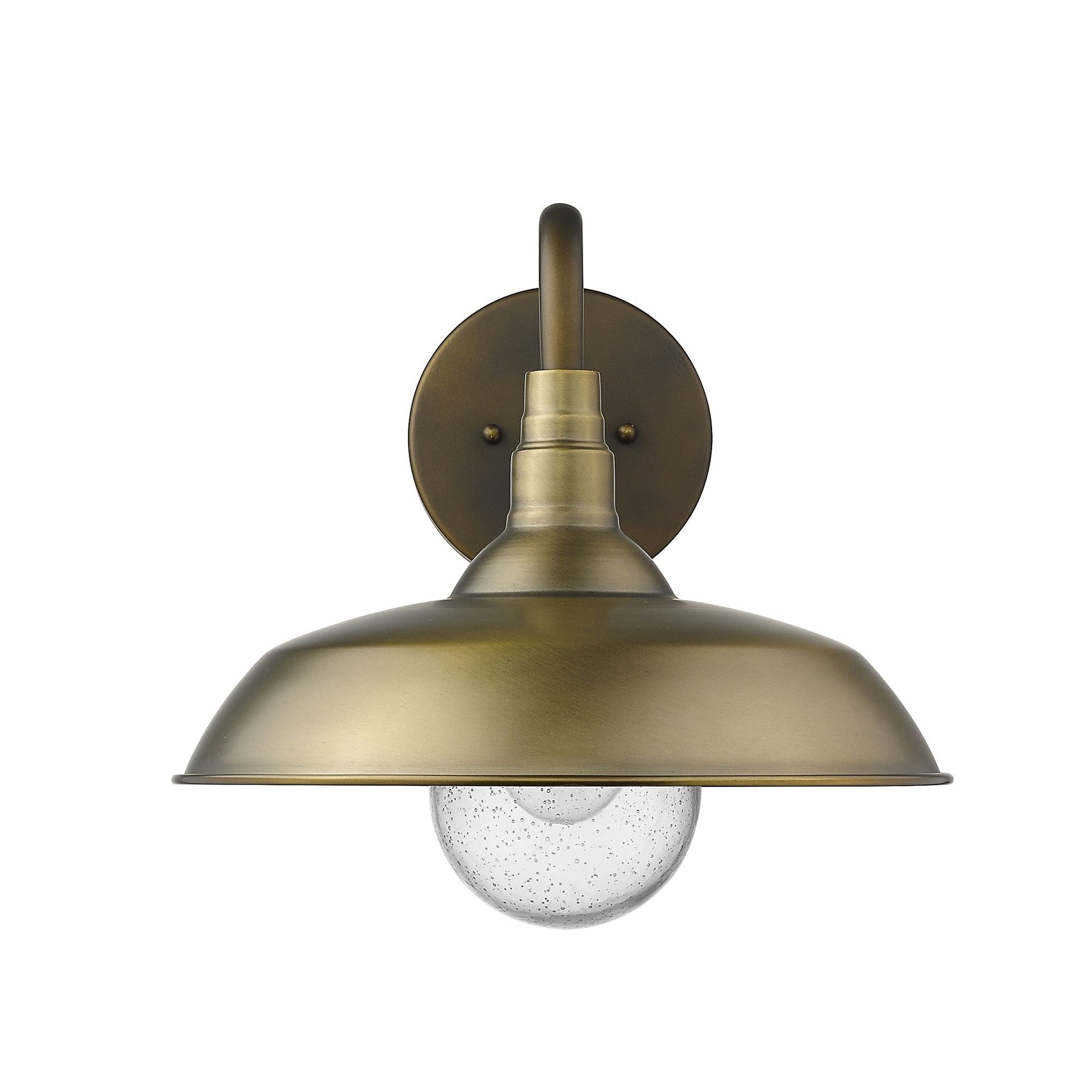 HomeRoots Burry 1-Light Wall Light in Antique Brass Finish