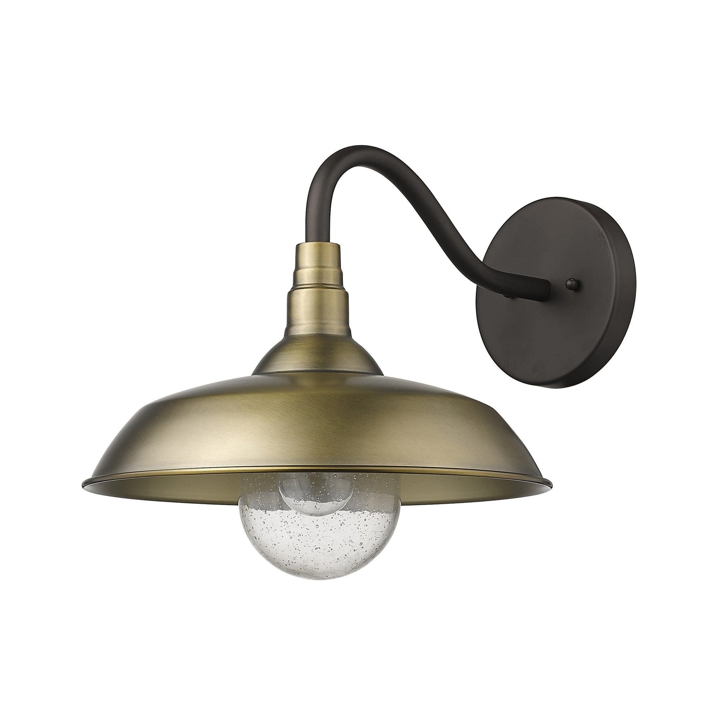 HomeRoots Burry 1-Light Wall Light in Antique Brass Finish