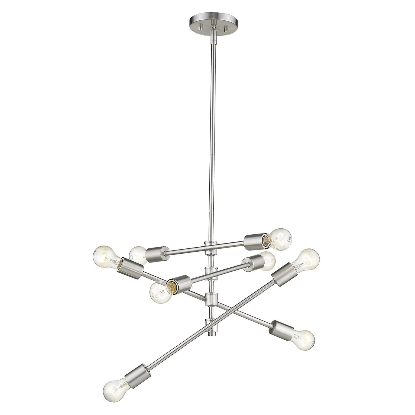 HomeRoots Calix 8-Light Pendant With Satin Nickel Finish