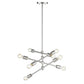 HomeRoots Calix 8-Light Pendant With Satin Nickel Finish