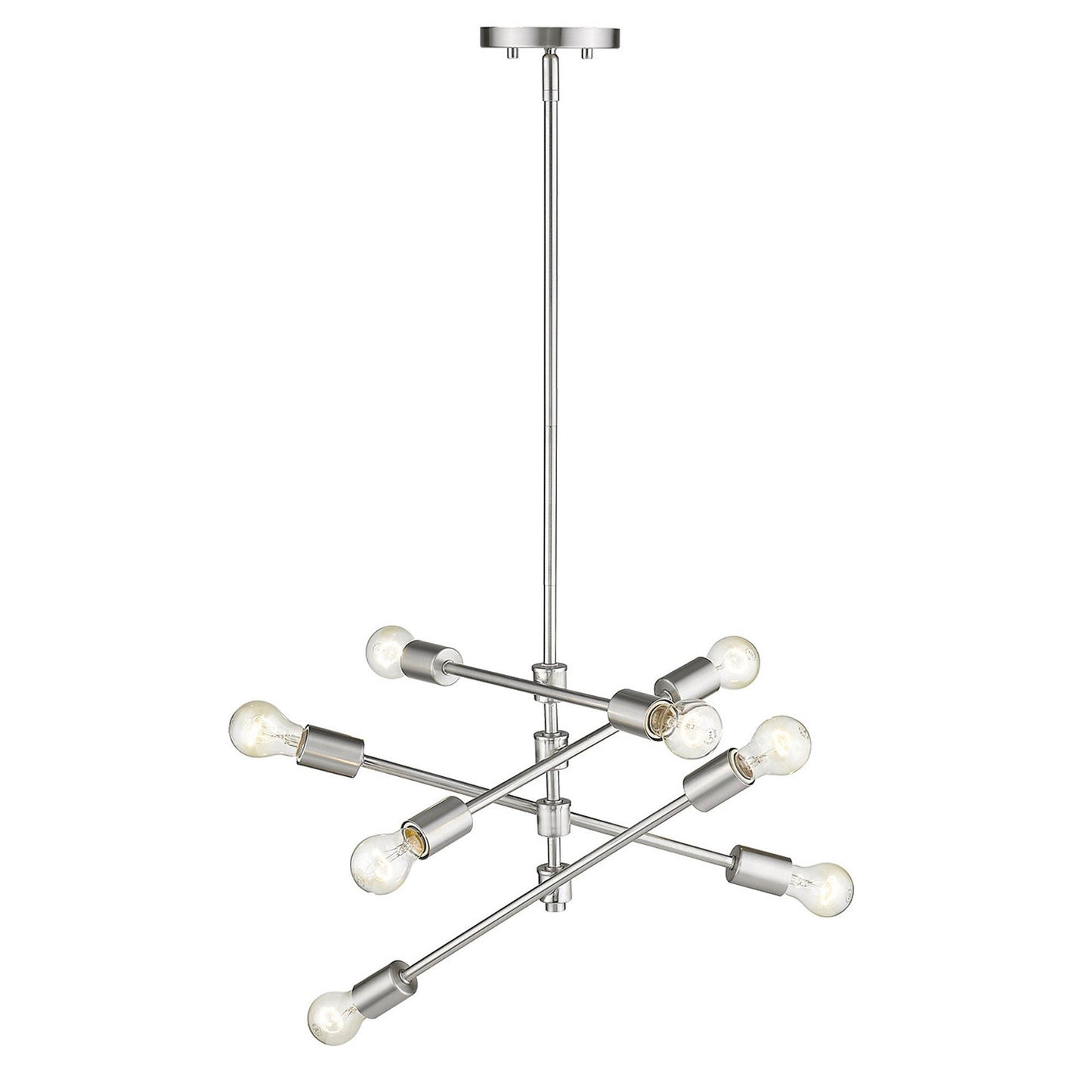 HomeRoots Calix 8-Light Pendant With Satin Nickel Finish