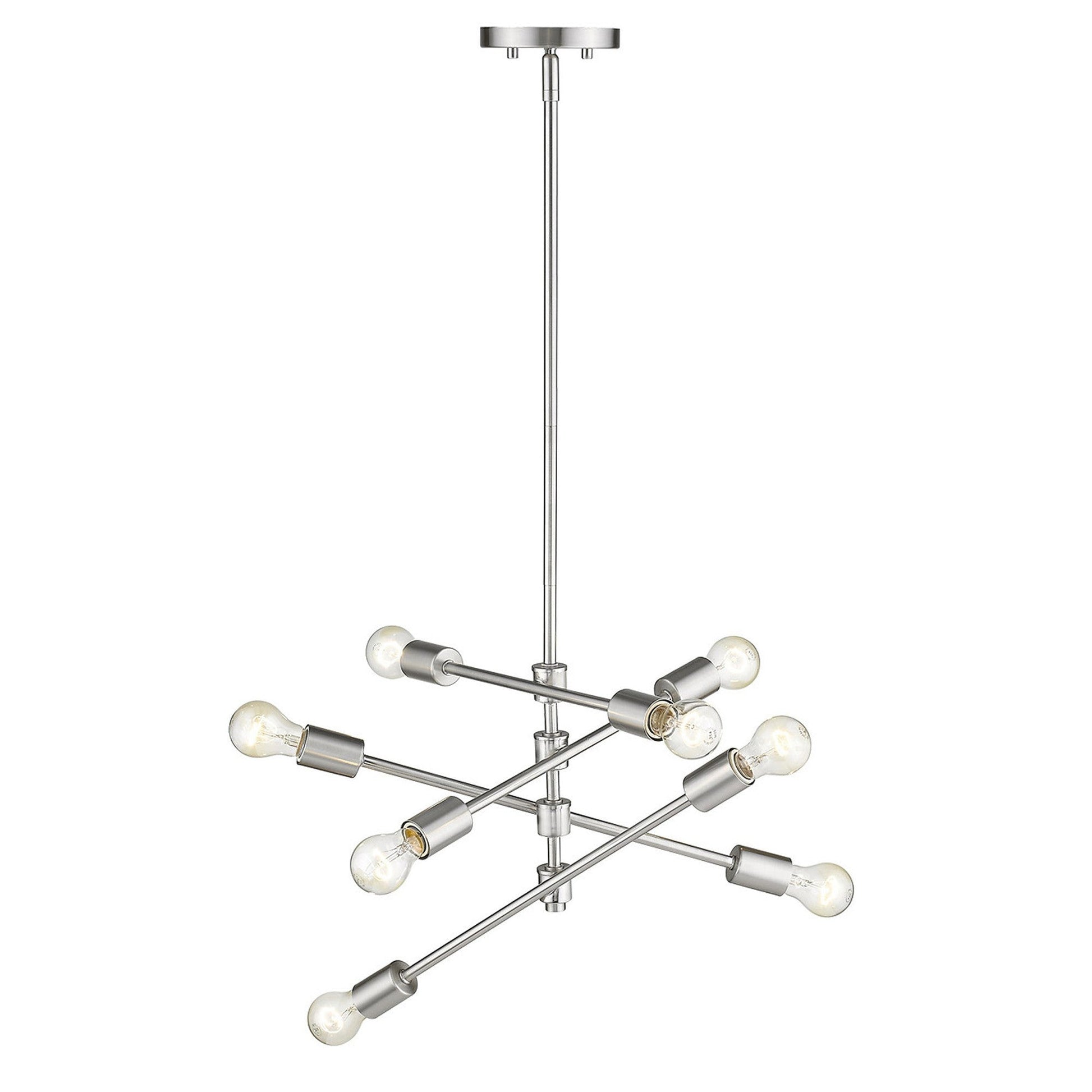 HomeRoots Calix 8-Light Pendant With Satin Nickel Finish