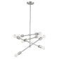 HomeRoots Calix 8-Light Pendant With Satin Nickel Finish