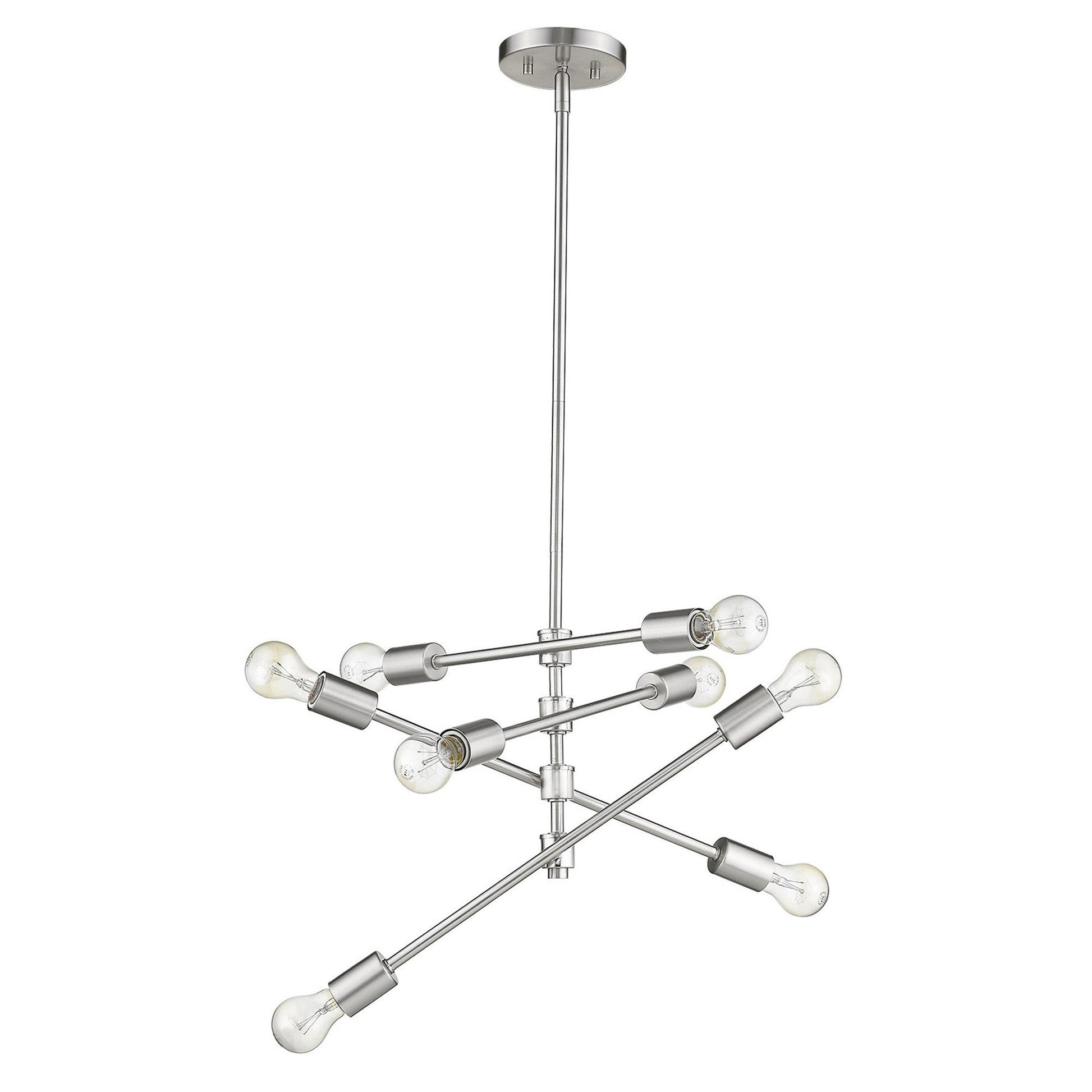 HomeRoots Calix 8-Light Pendant With Satin Nickel Finish