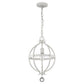 HomeRoots Callie 1-Light Pendant With Country White Finish