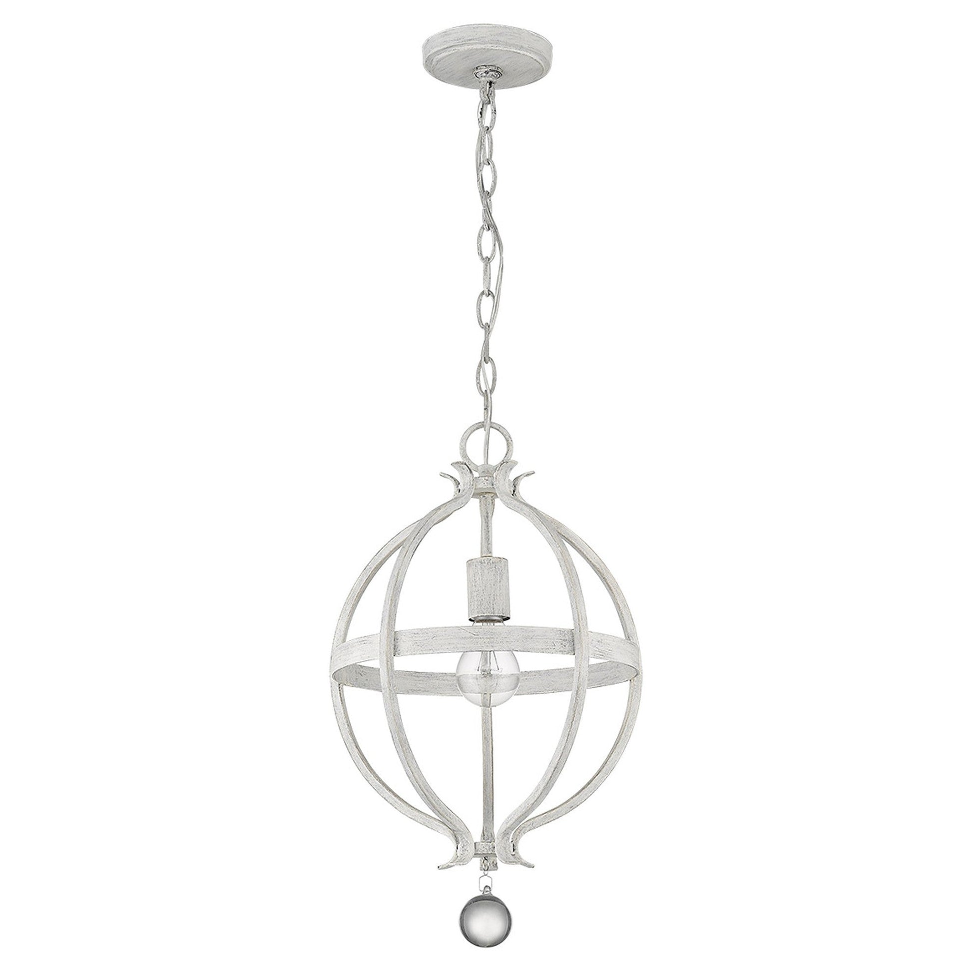 HomeRoots Callie 1-Light Pendant With Country White Finish