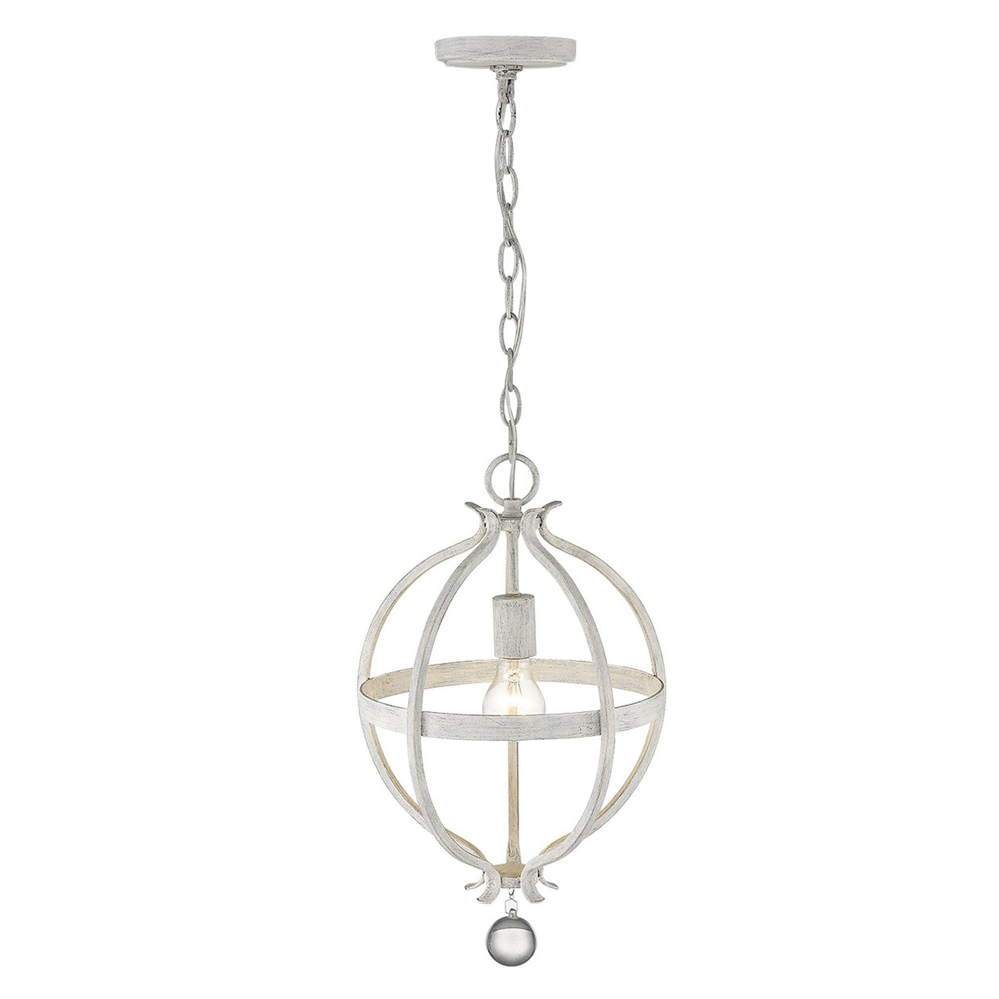 HomeRoots Callie 1-Light Pendant With Country White Finish