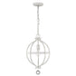HomeRoots Callie 1-Light Pendant With Country White Finish