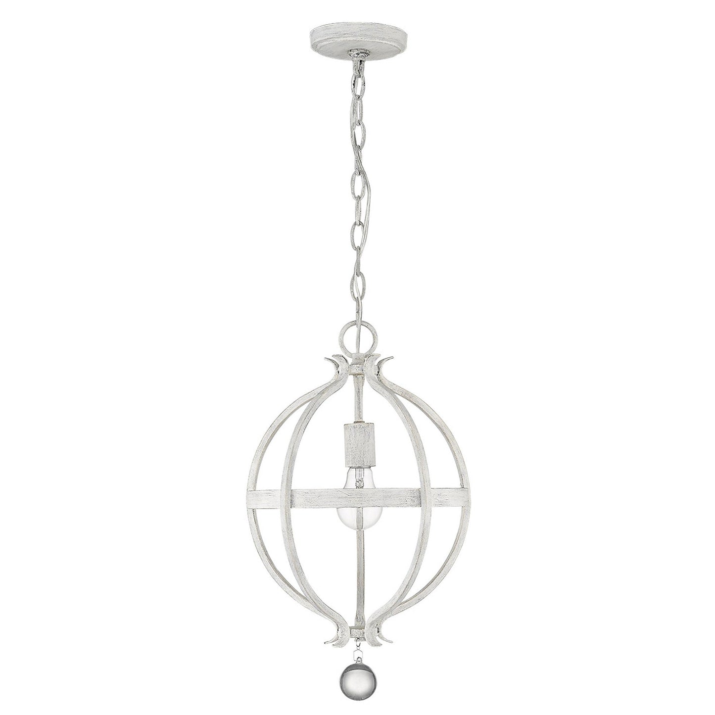 HomeRoots Callie 1-Light Pendant With Country White Finish