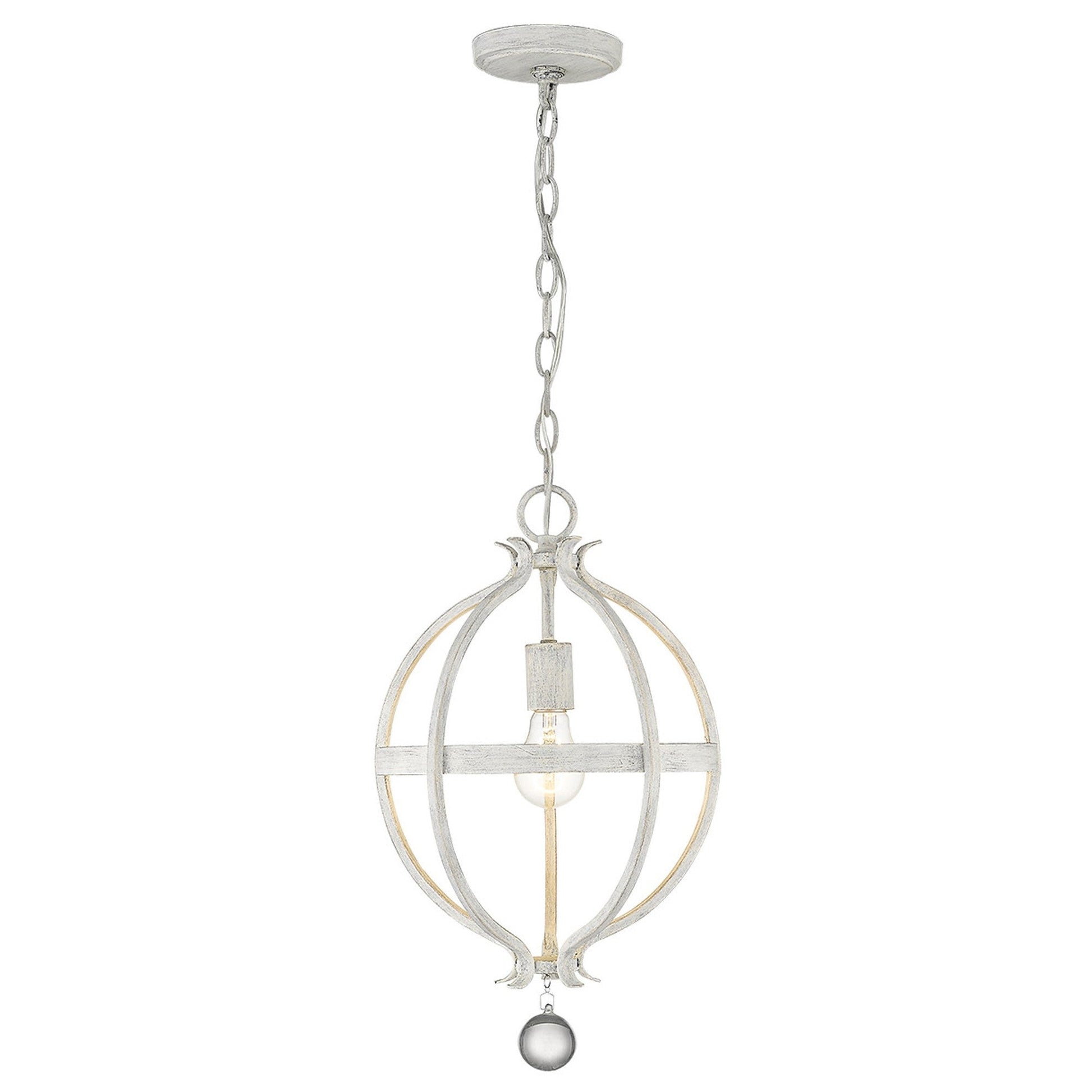 HomeRoots Callie 1-Light Pendant With Country White Finish