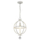HomeRoots Callie 1-Light Pendant With Country White Finish
