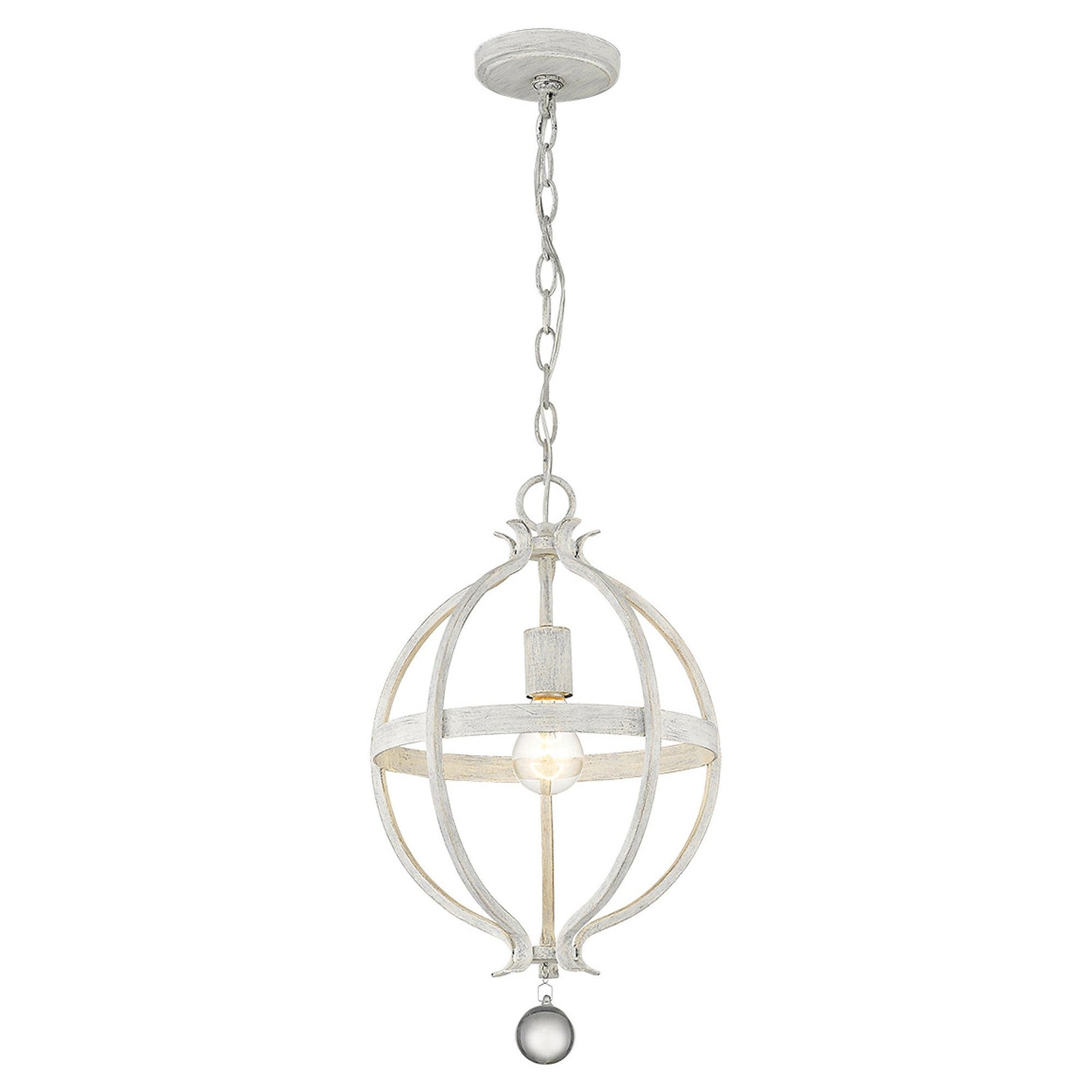 HomeRoots Callie 1-Light Pendant With Country White Finish
