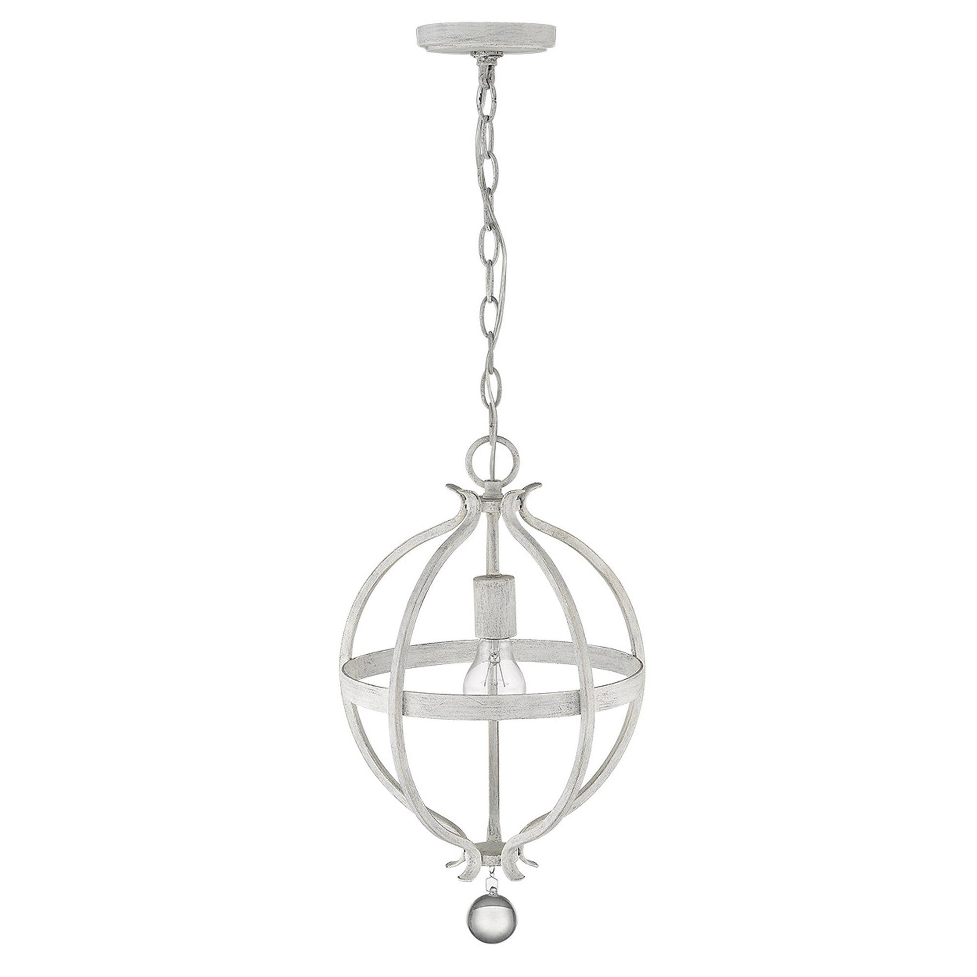 HomeRoots Callie 1-Light Pendant With Country White Finish