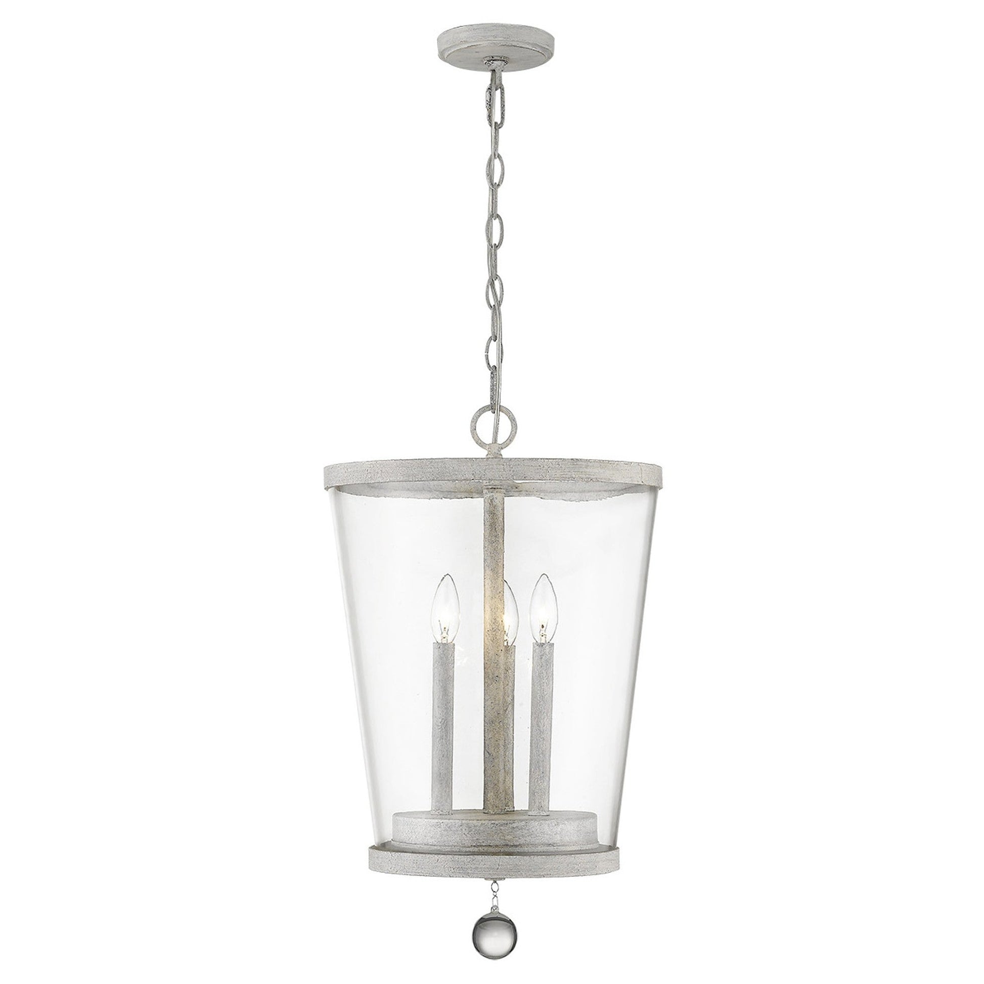 HomeRoots Callie 3-Light Country Foyer Pendant in White Finish