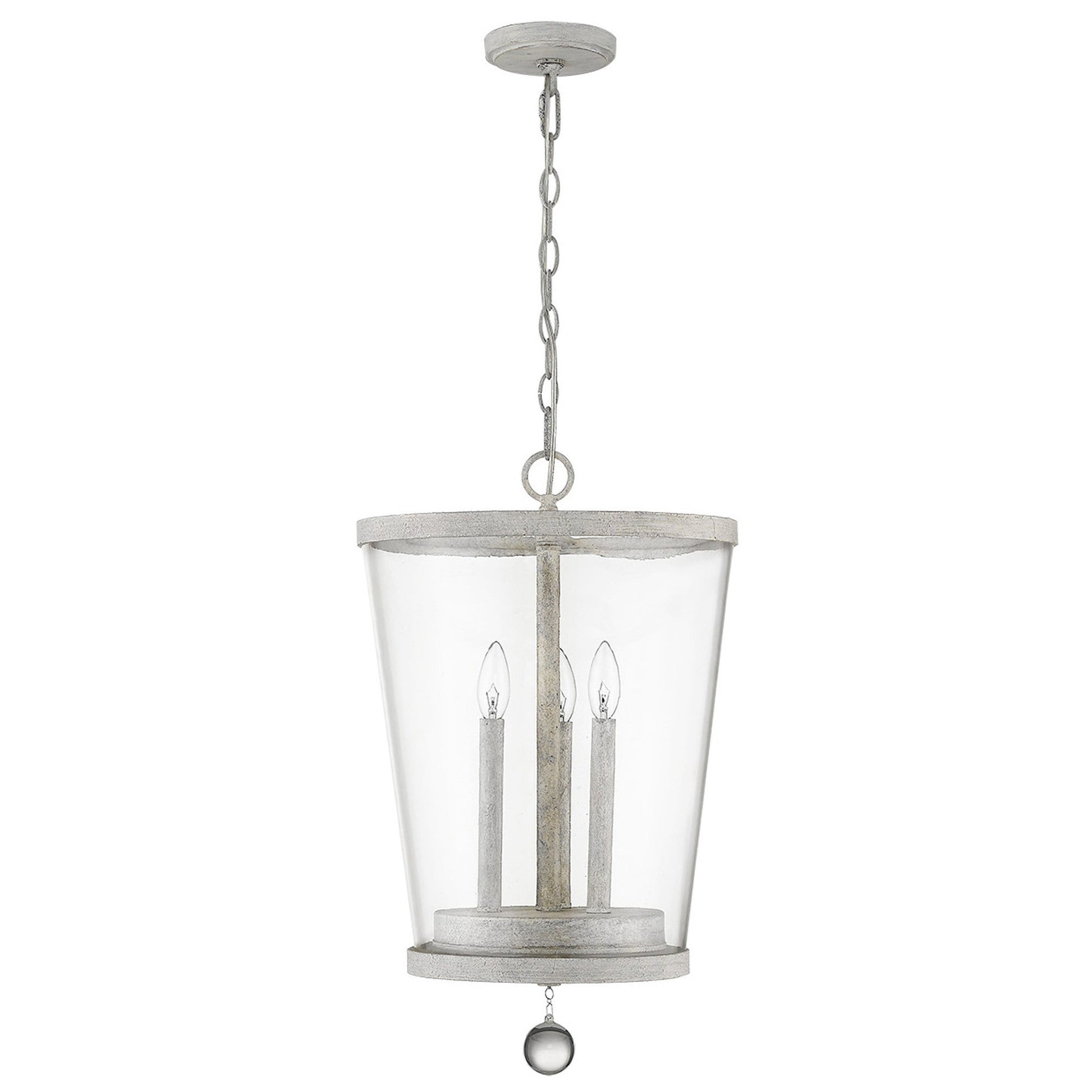 HomeRoots Callie 3-Light Country Foyer Pendant in White Finish