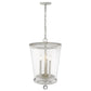 HomeRoots Callie 3-Light Country Foyer Pendant in White Finish