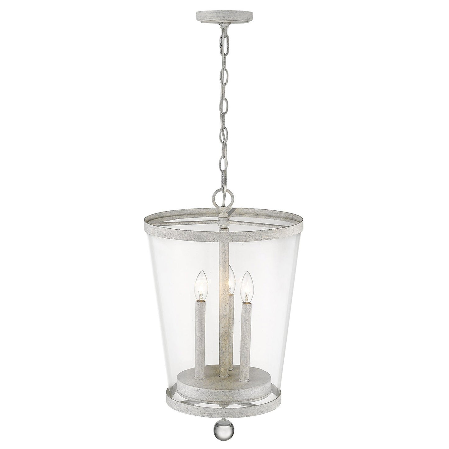 HomeRoots Callie 3-Light Country Foyer Pendant in White Finish