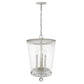 HomeRoots Callie 3-Light Country Foyer Pendant in White Finish