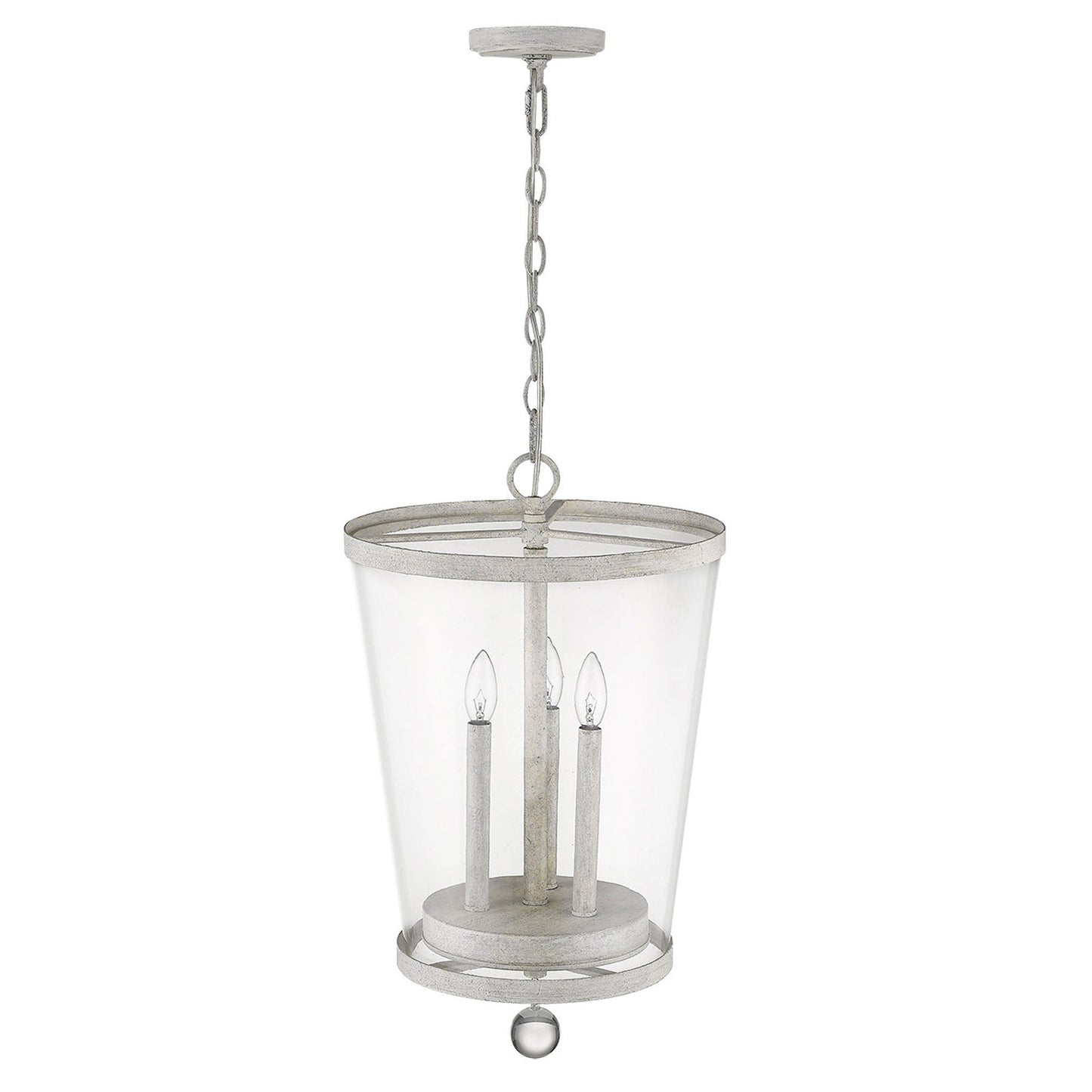 HomeRoots Callie 3-Light Country Foyer Pendant in White Finish