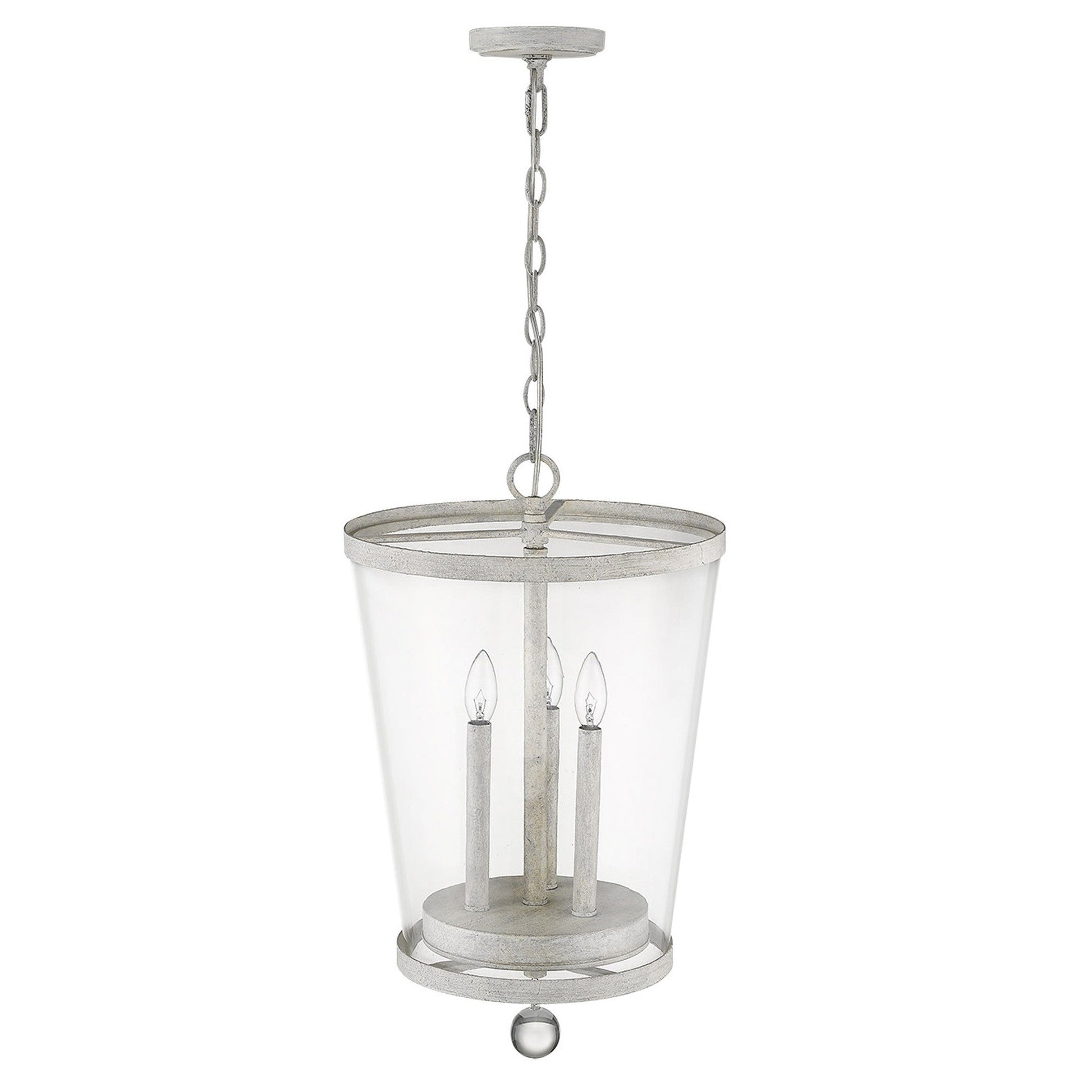 HomeRoots Callie 3-Light Country Foyer Pendant in White Finish