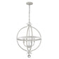 HomeRoots Callie 4-Light Country Pendant Lighting in White Finish