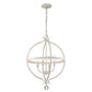 HomeRoots Callie 4-Light Country Pendant Lighting in White Finish