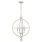 HomeRoots Callie 4-Light Country Pendant Lighting in White Finish