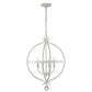 HomeRoots Callie 4-Light Country Pendant Lighting in White Finish