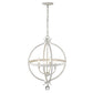 HomeRoots Callie 4-Light Country Pendant Lighting in White Finish