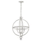 HomeRoots Callie 4-Light Country Pendant Lighting in White Finish
