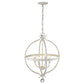 HomeRoots Callie 4-Light Country Pendant Lighting in White Finish