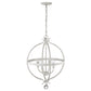 HomeRoots Callie 4-Light Country Pendant Lighting in White Finish