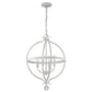 HomeRoots Callie 4-Light Country Pendant Lighting in White Finish