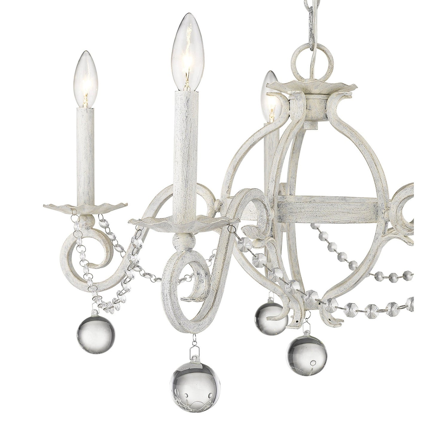 HomeRoots Callie 5-Light Chandelier in Country White Finish