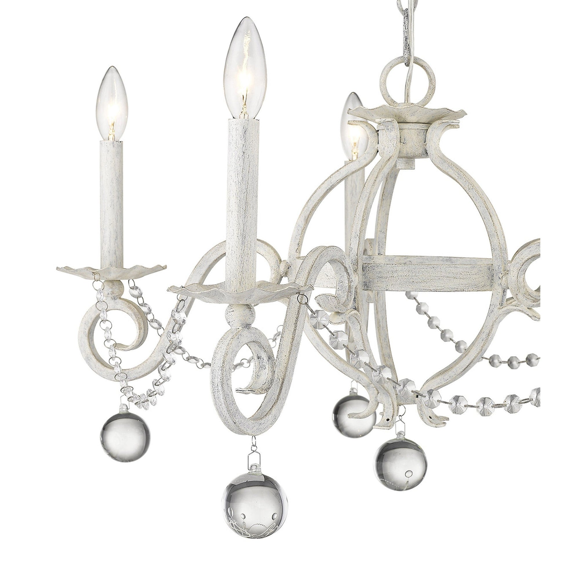 HomeRoots Callie 5-Light Chandelier in Country White Finish