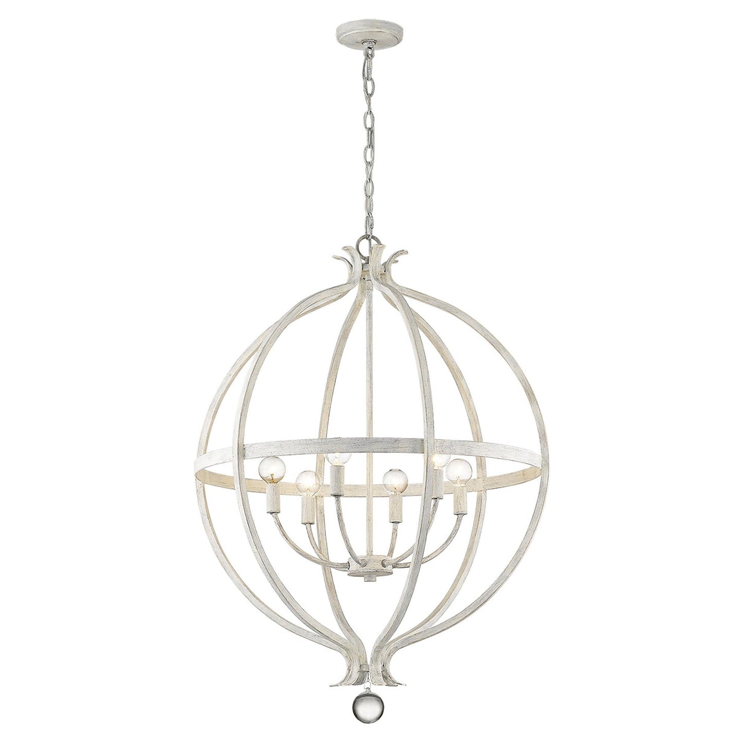HomeRoots Callie 6-Light Pendant in Country White Finish