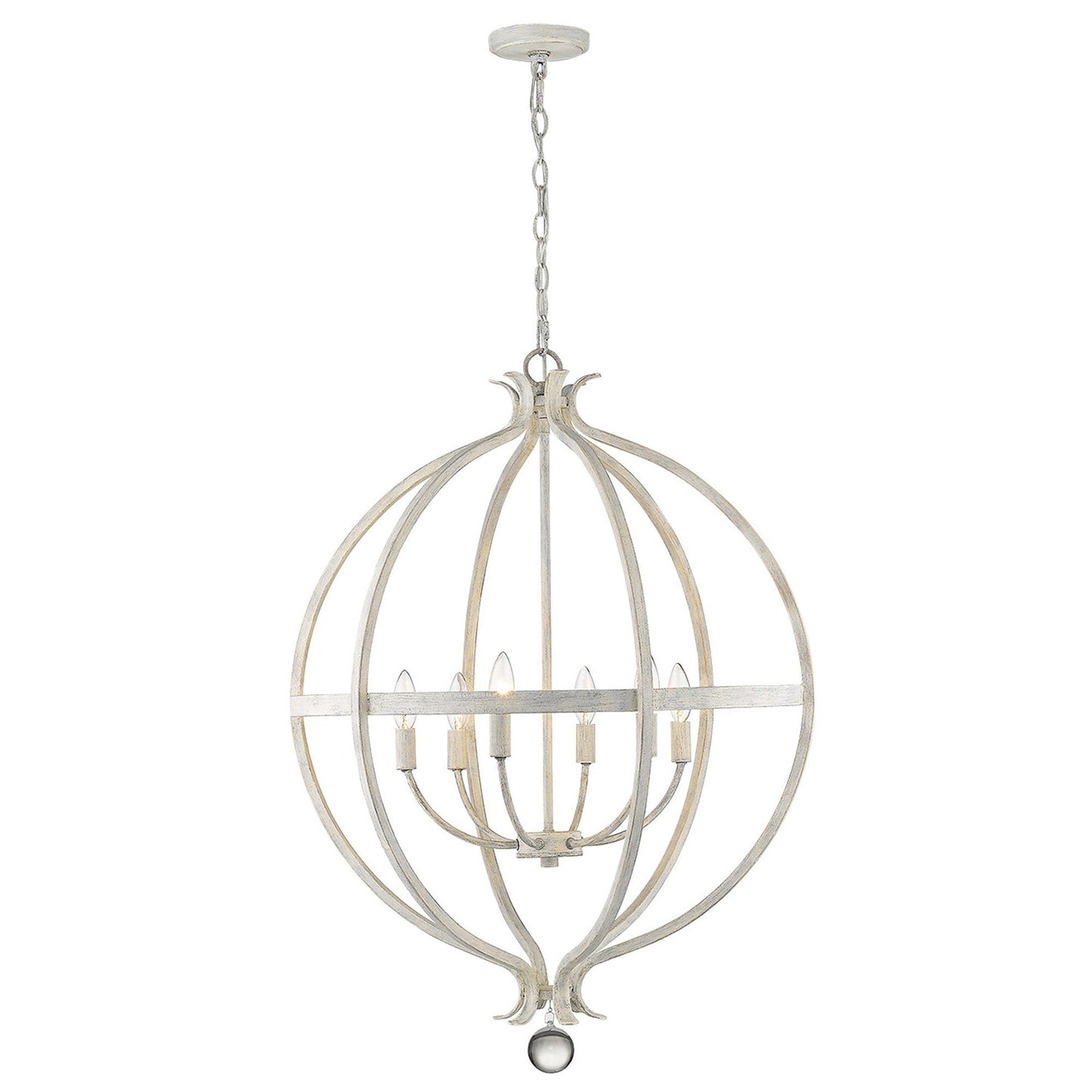 HomeRoots Callie 6-Light Pendant in Country White Finish