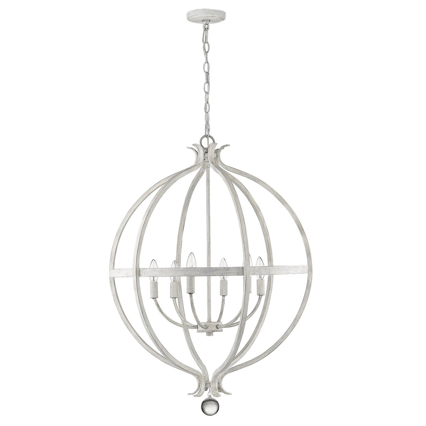 HomeRoots Callie 6-Light Pendant in Country White Finish