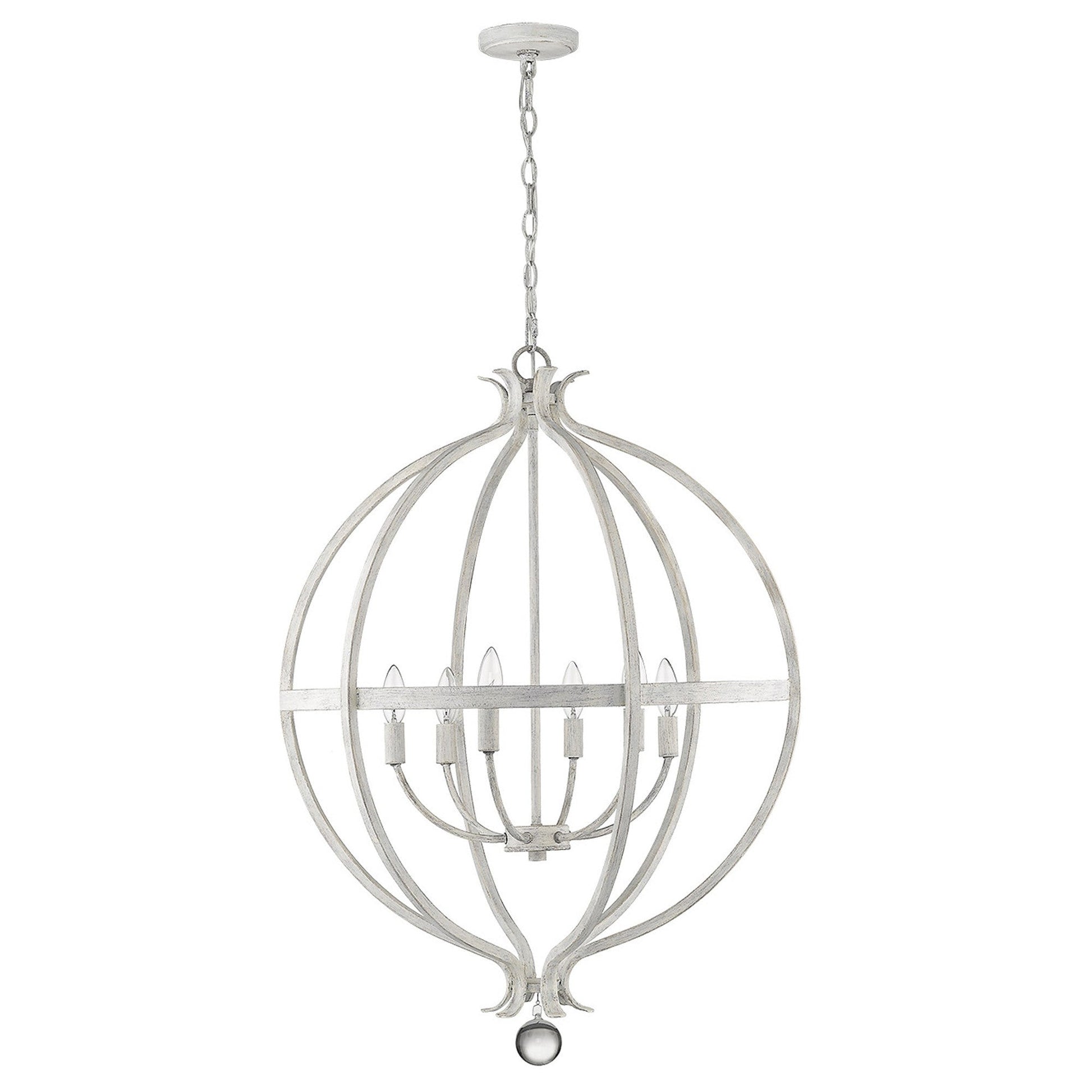 HomeRoots Callie 6-Light Pendant in Country White Finish