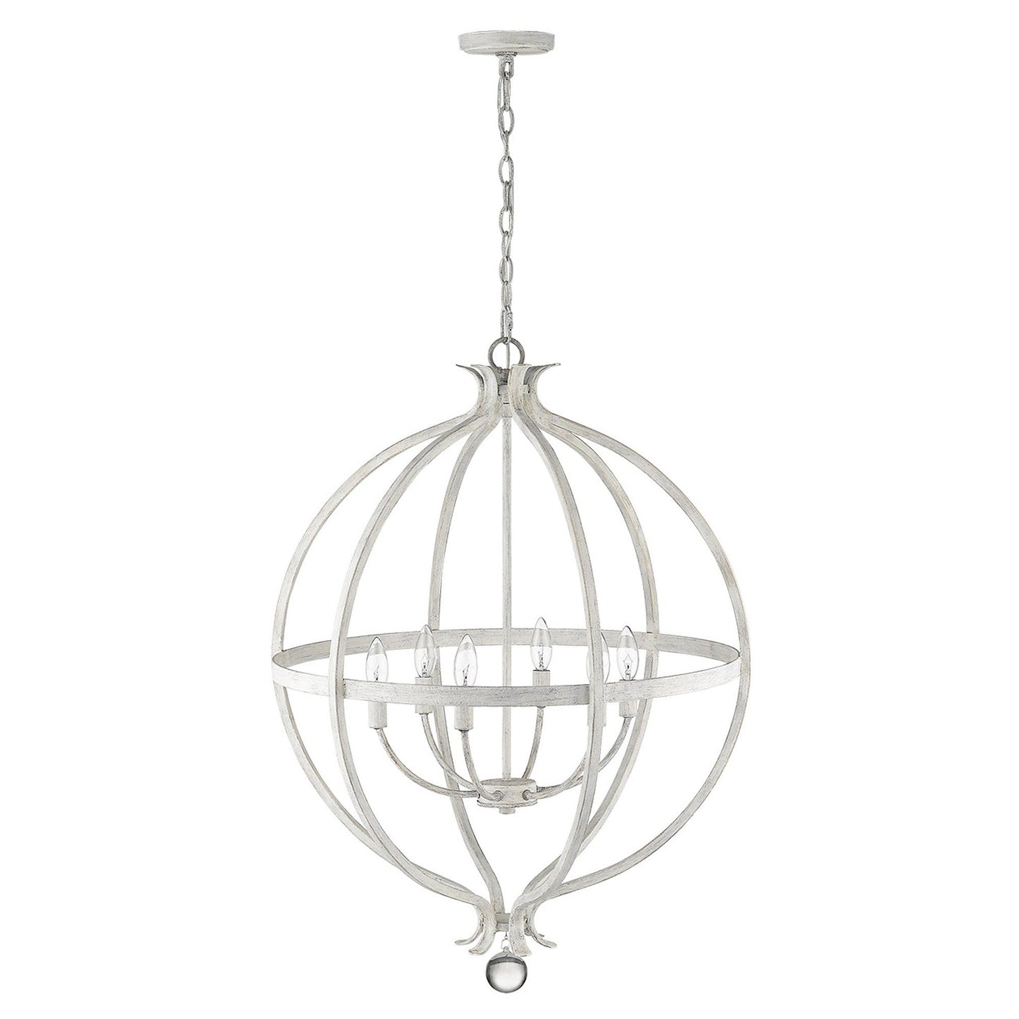 HomeRoots Callie 6-Light Pendant in Country White Finish