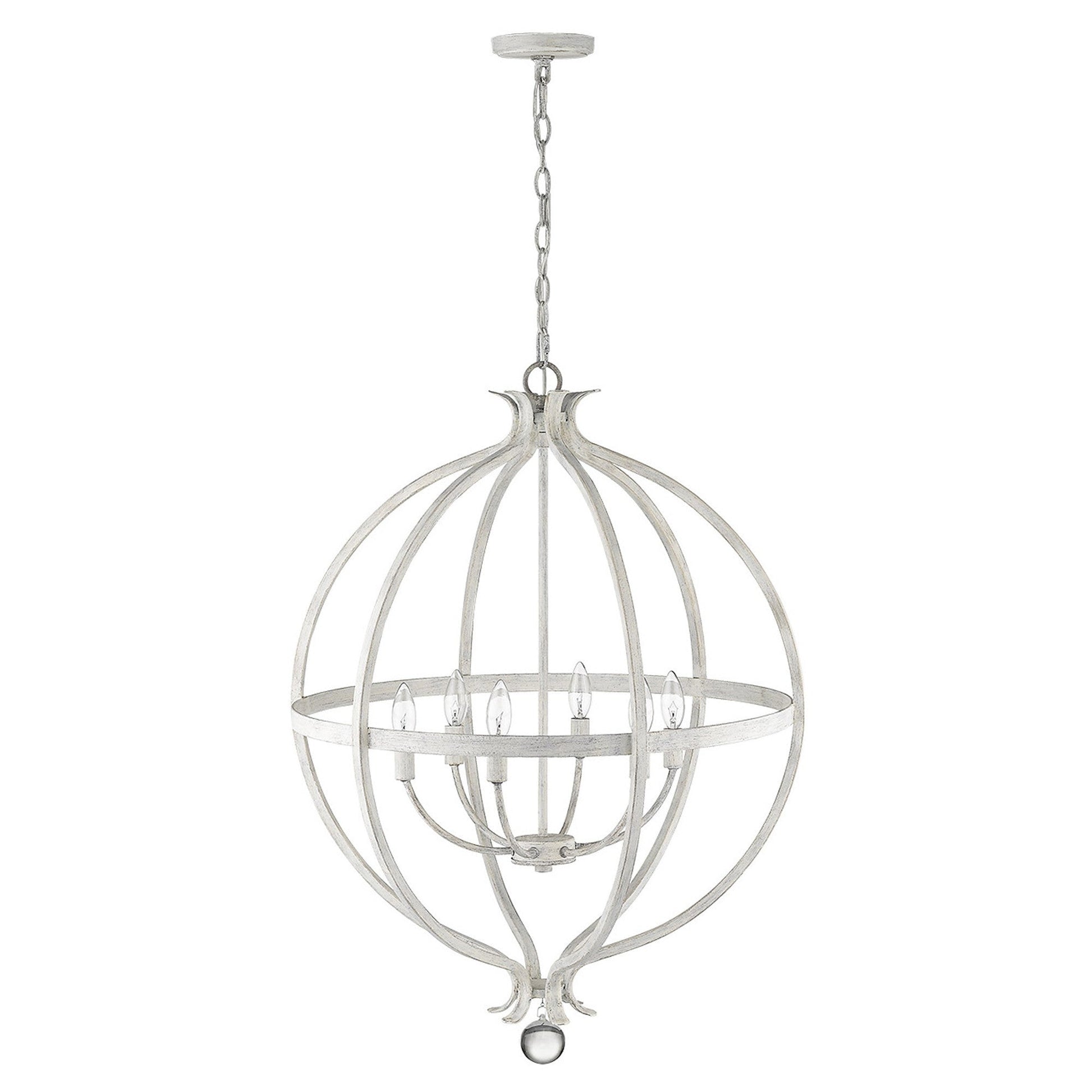 HomeRoots Callie 6-Light Pendant in Country White Finish