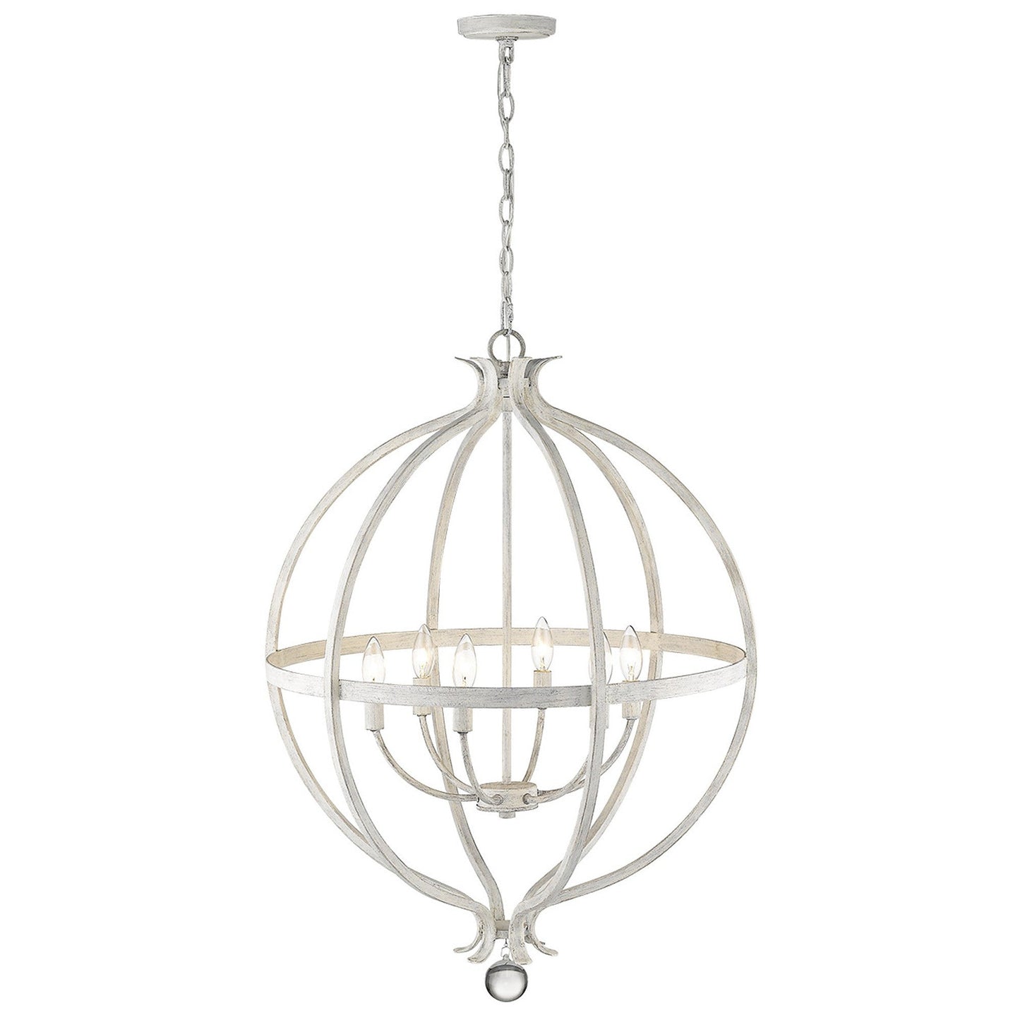 HomeRoots Callie 6-Light Pendant in Country White Finish