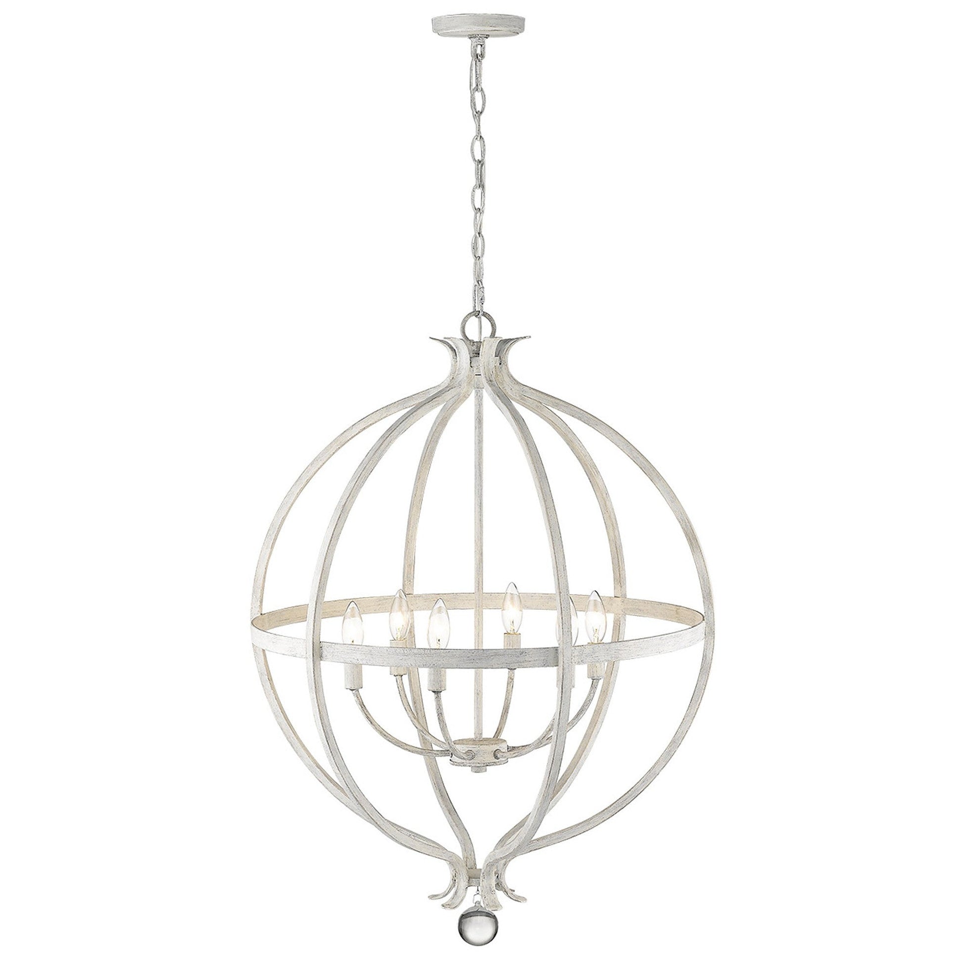 HomeRoots Callie 6-Light Pendant in Country White Finish
