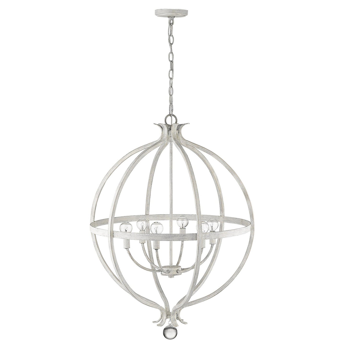HomeRoots Callie 6-Light Pendant in Country White Finish
